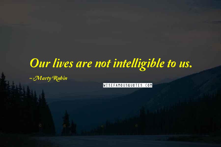 Marty Rubin Quotes: Our lives are not intelligible to us.
