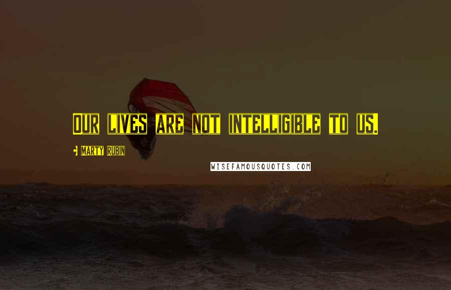 Marty Rubin Quotes: Our lives are not intelligible to us.