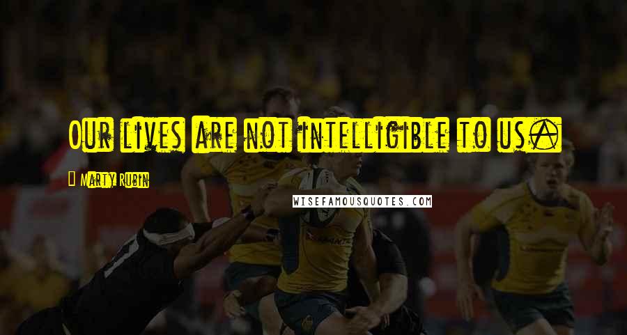 Marty Rubin Quotes: Our lives are not intelligible to us.