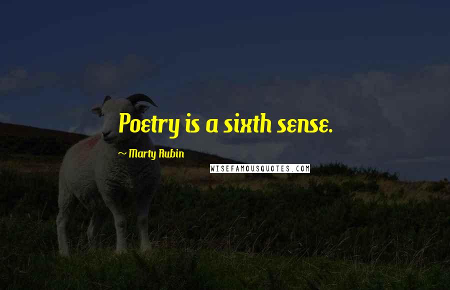 Marty Rubin Quotes: Poetry is a sixth sense.