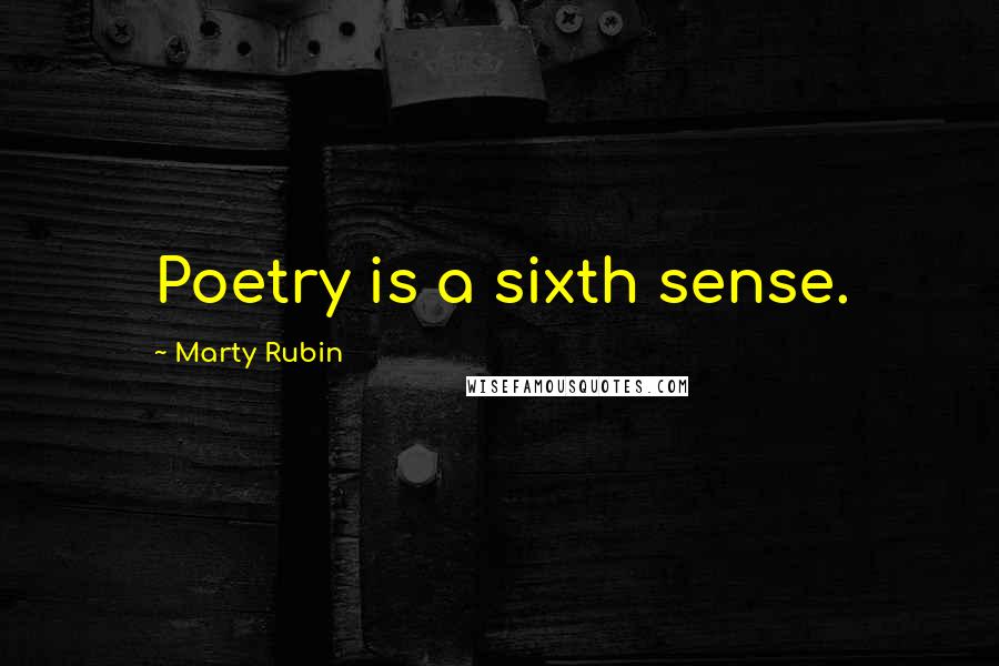 Marty Rubin Quotes: Poetry is a sixth sense.