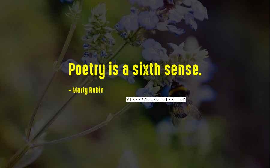 Marty Rubin Quotes: Poetry is a sixth sense.