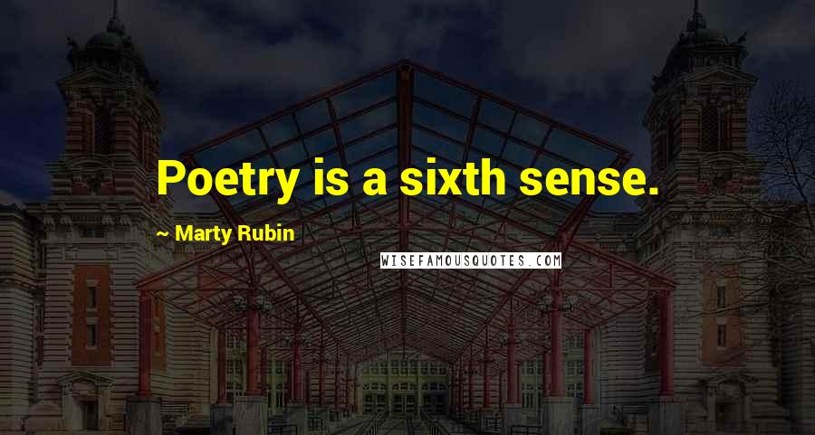 Marty Rubin Quotes: Poetry is a sixth sense.