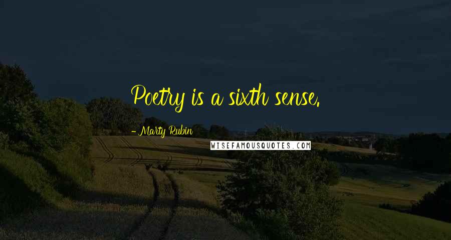 Marty Rubin Quotes: Poetry is a sixth sense.