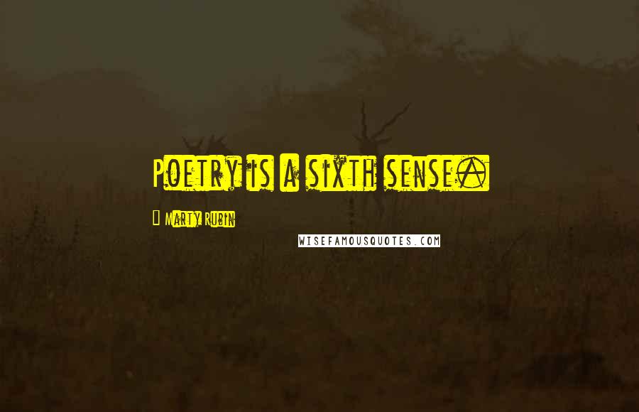 Marty Rubin Quotes: Poetry is a sixth sense.