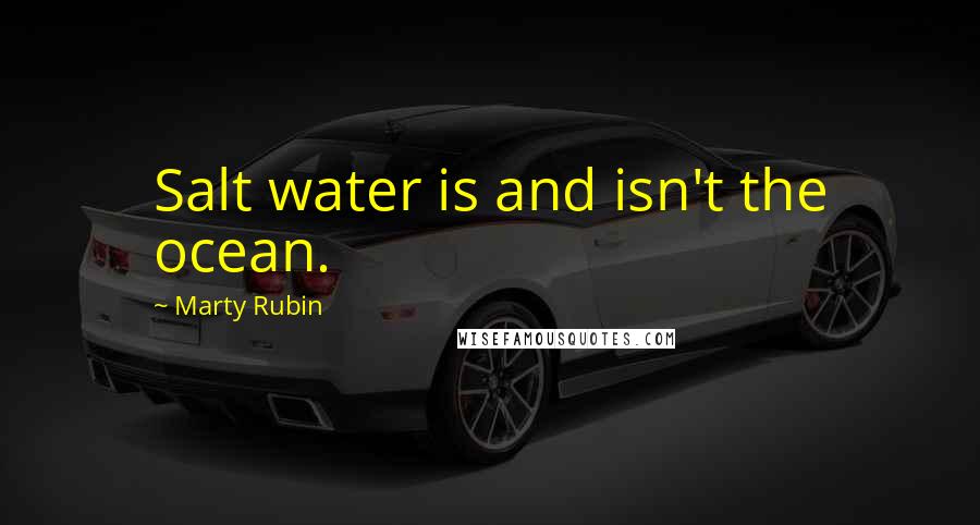 Marty Rubin Quotes: Salt water is and isn't the ocean.