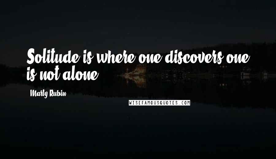 Marty Rubin Quotes: Solitude is where one discovers one is not alone.