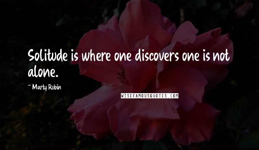 Marty Rubin Quotes: Solitude is where one discovers one is not alone.