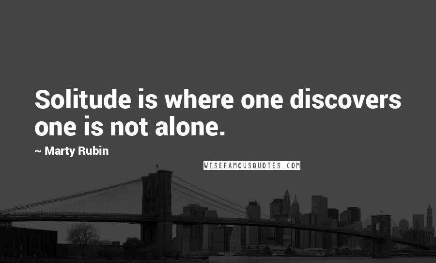 Marty Rubin Quotes: Solitude is where one discovers one is not alone.