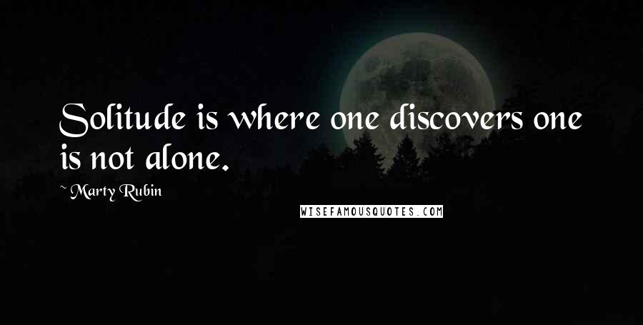 Marty Rubin Quotes: Solitude is where one discovers one is not alone.