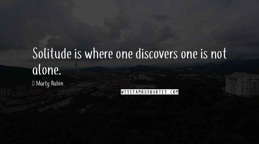 Marty Rubin Quotes: Solitude is where one discovers one is not alone.