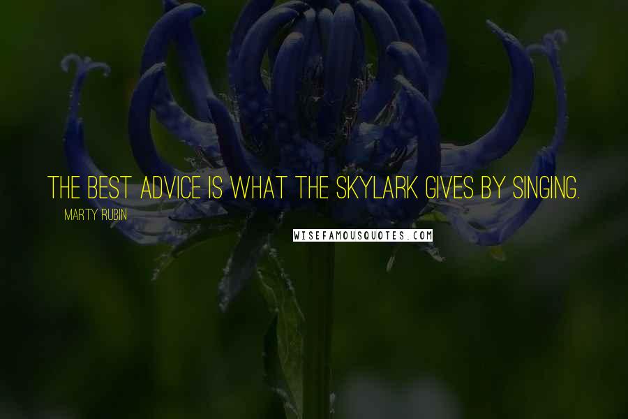 Marty Rubin Quotes: The best advice is what the skylark gives by singing.