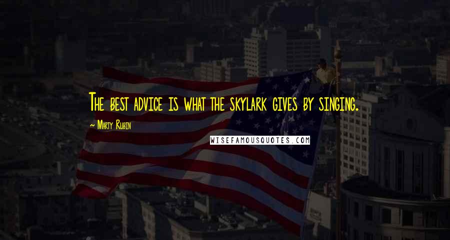 Marty Rubin Quotes: The best advice is what the skylark gives by singing.