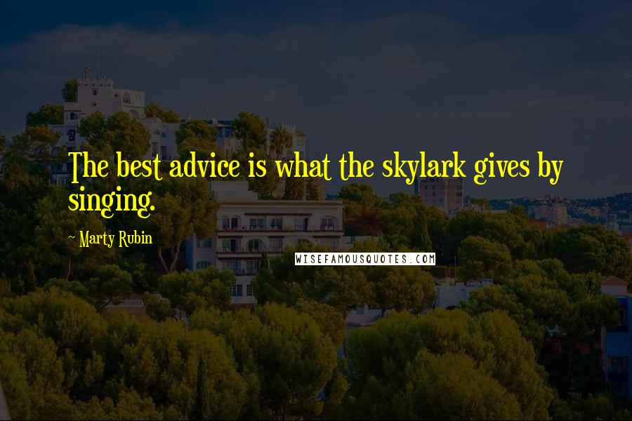 Marty Rubin Quotes: The best advice is what the skylark gives by singing.