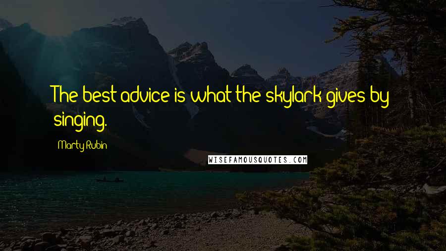 Marty Rubin Quotes: The best advice is what the skylark gives by singing.