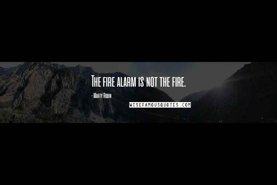 Marty Rubin Quotes: The fire alarm is not the fire.