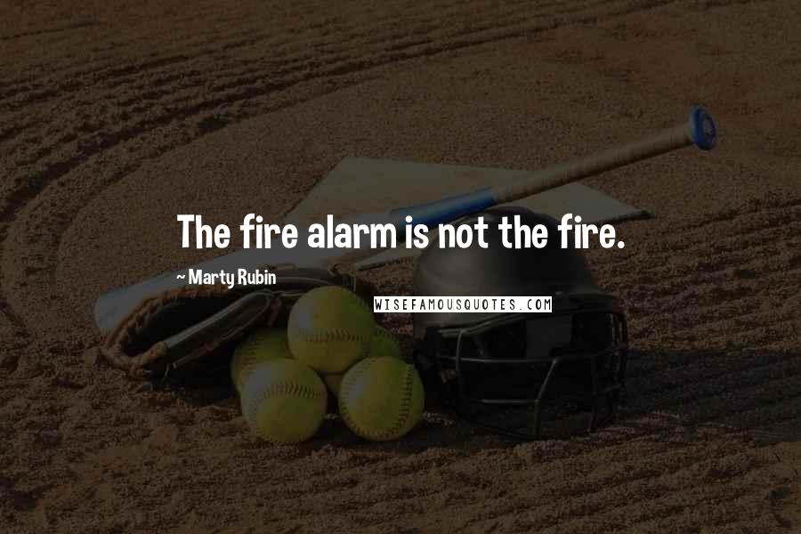 Marty Rubin Quotes: The fire alarm is not the fire.