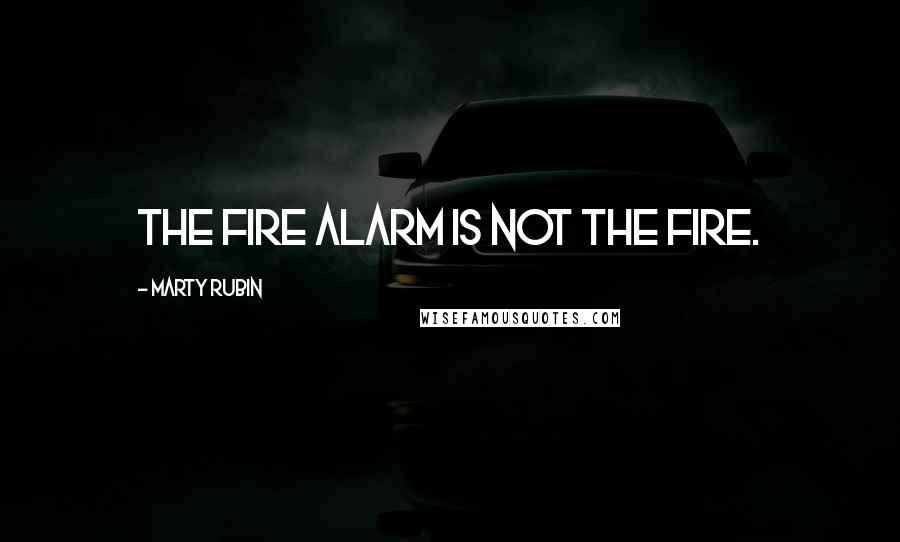 Marty Rubin Quotes: The fire alarm is not the fire.