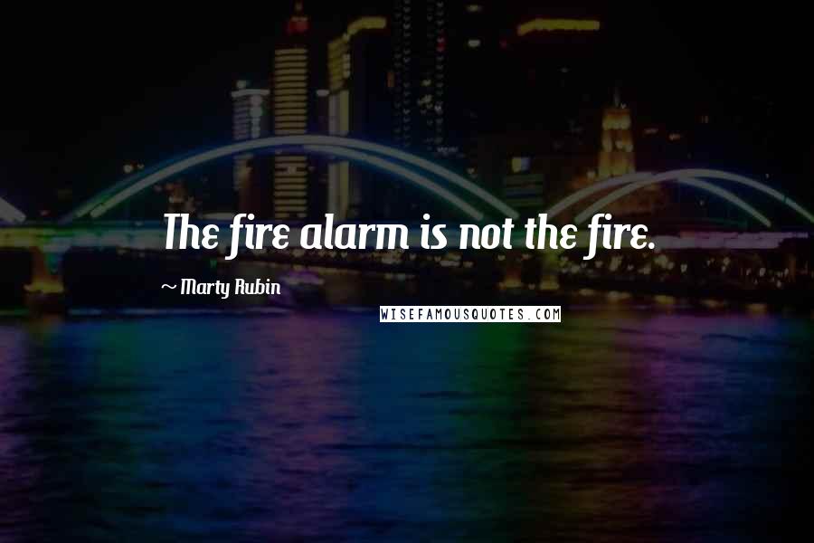 Marty Rubin Quotes: The fire alarm is not the fire.