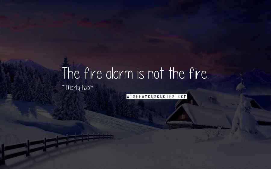 Marty Rubin Quotes: The fire alarm is not the fire.