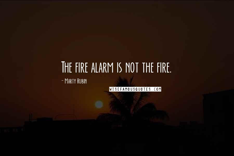 Marty Rubin Quotes: The fire alarm is not the fire.