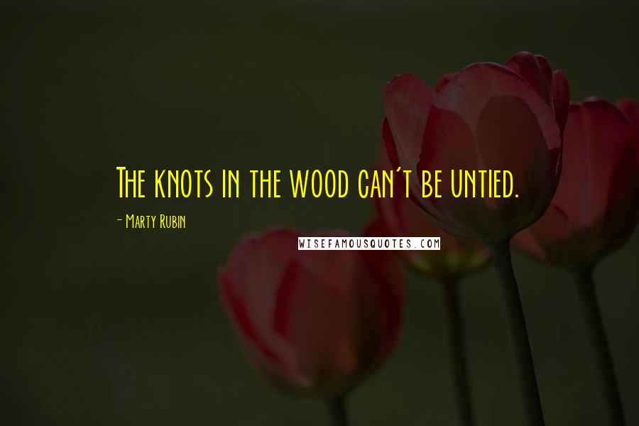 Marty Rubin Quotes: The knots in the wood can't be untied.