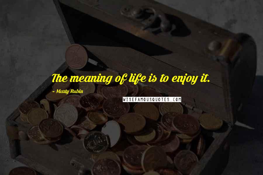 Marty Rubin Quotes: The meaning of life is to enjoy it.