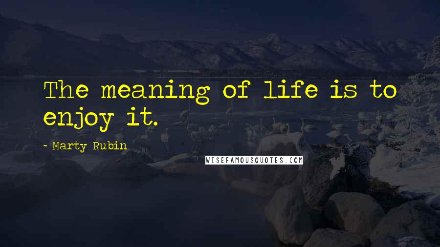 Marty Rubin Quotes: The meaning of life is to enjoy it.