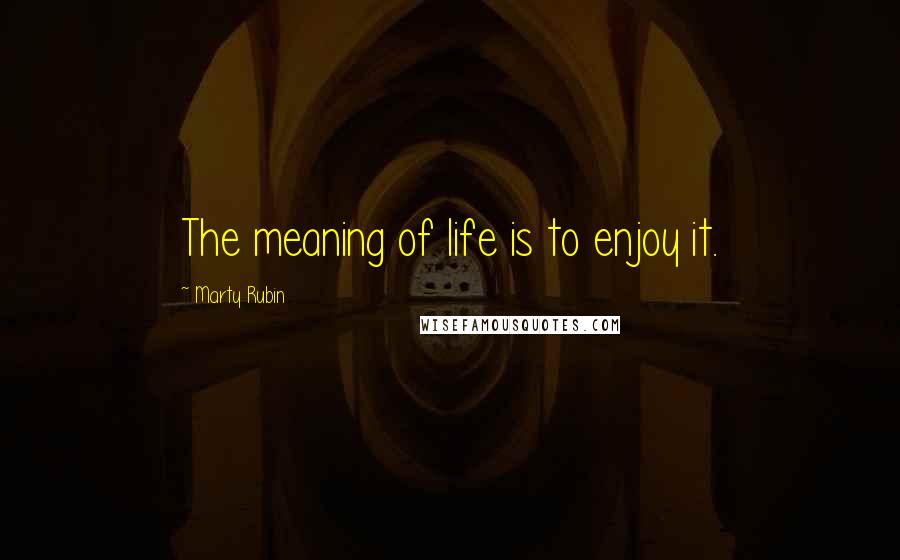 Marty Rubin Quotes: The meaning of life is to enjoy it.