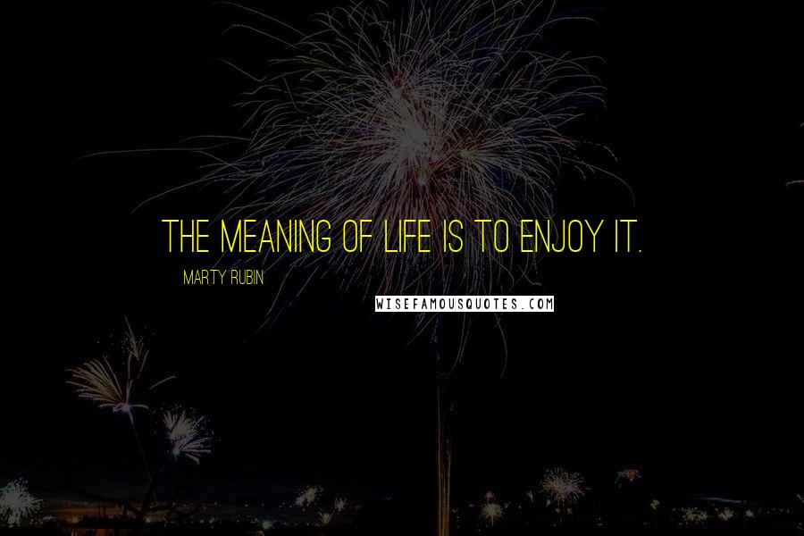 Marty Rubin Quotes: The meaning of life is to enjoy it.