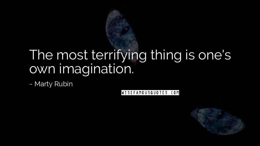 Marty Rubin Quotes: The most terrifying thing is one's own imagination.