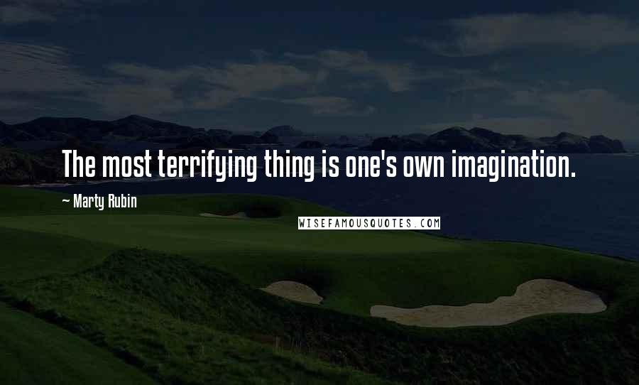 Marty Rubin Quotes: The most terrifying thing is one's own imagination.