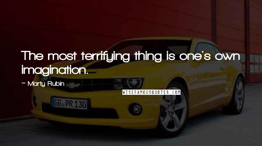 Marty Rubin Quotes: The most terrifying thing is one's own imagination.