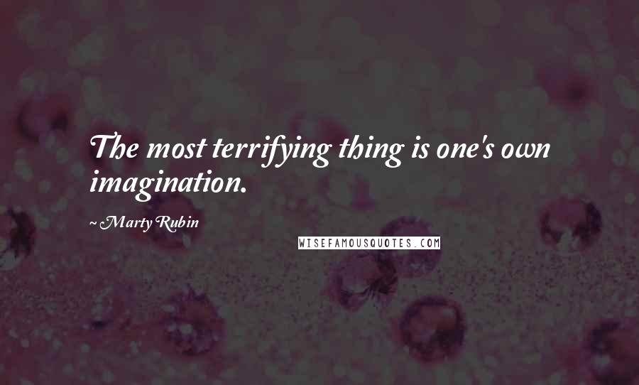 Marty Rubin Quotes: The most terrifying thing is one's own imagination.