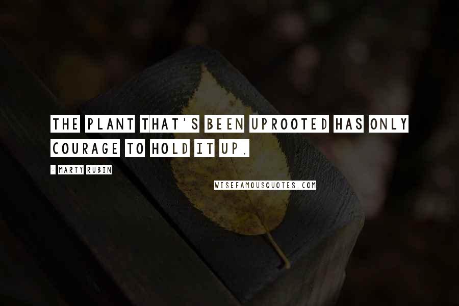 Marty Rubin Quotes: The plant that's been uprooted has only courage to hold it up.