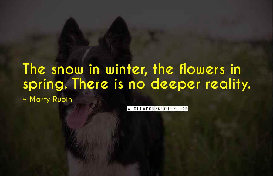 Marty Rubin Quotes: The snow in winter, the flowers in spring. There is no deeper reality.