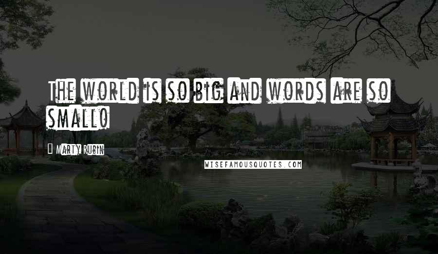 Marty Rubin Quotes: The world is so big and words are so small!