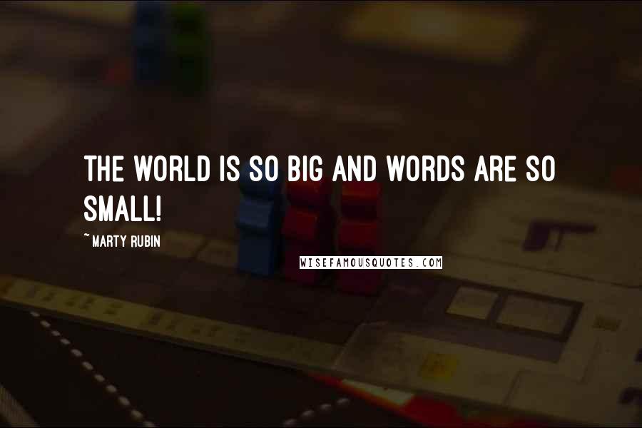 Marty Rubin Quotes: The world is so big and words are so small!