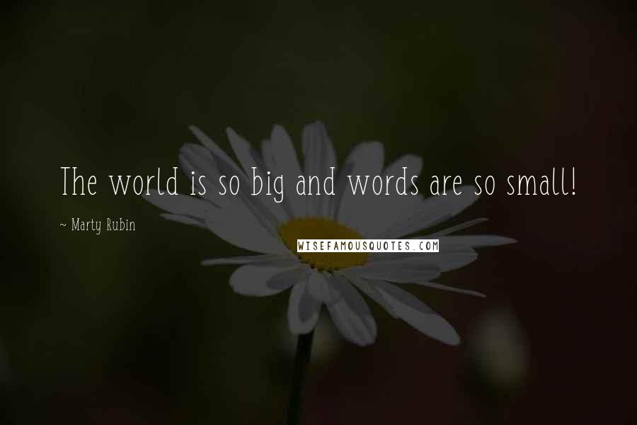 Marty Rubin Quotes: The world is so big and words are so small!