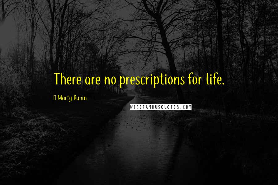 Marty Rubin Quotes: There are no prescriptions for life.