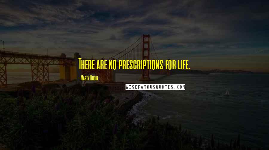 Marty Rubin Quotes: There are no prescriptions for life.