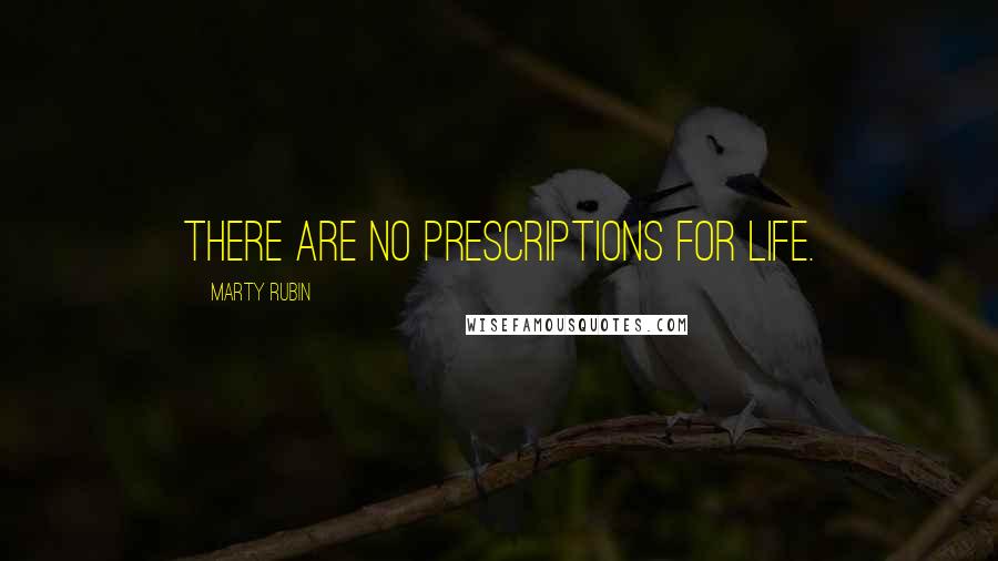 Marty Rubin Quotes: There are no prescriptions for life.