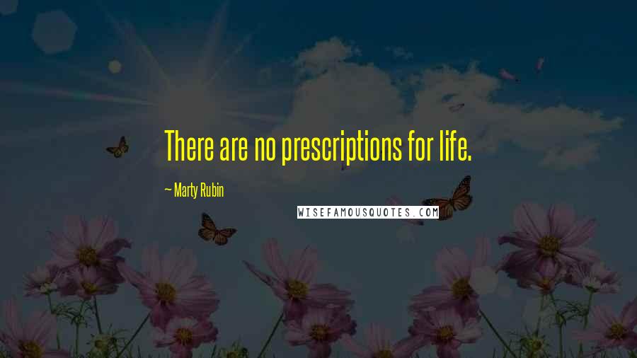 Marty Rubin Quotes: There are no prescriptions for life.