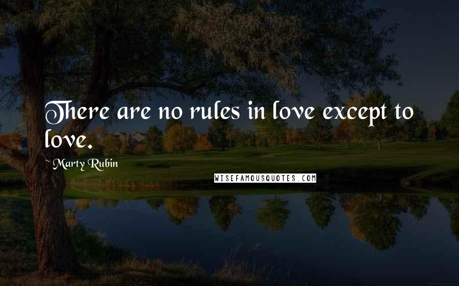 Marty Rubin Quotes: There are no rules in love except to love.
