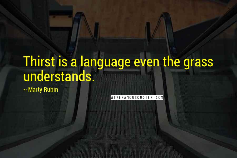 Marty Rubin Quotes: Thirst is a language even the grass understands.