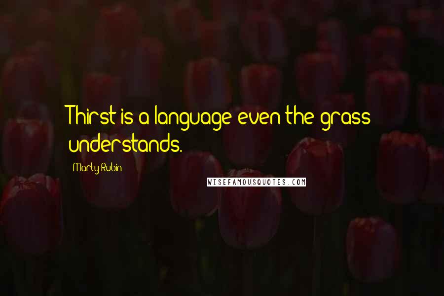 Marty Rubin Quotes: Thirst is a language even the grass understands.