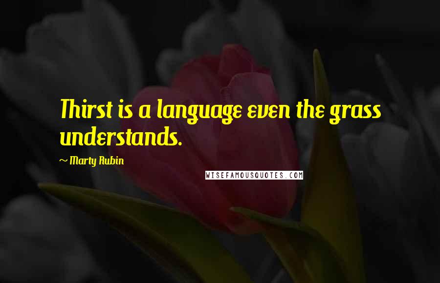 Marty Rubin Quotes: Thirst is a language even the grass understands.