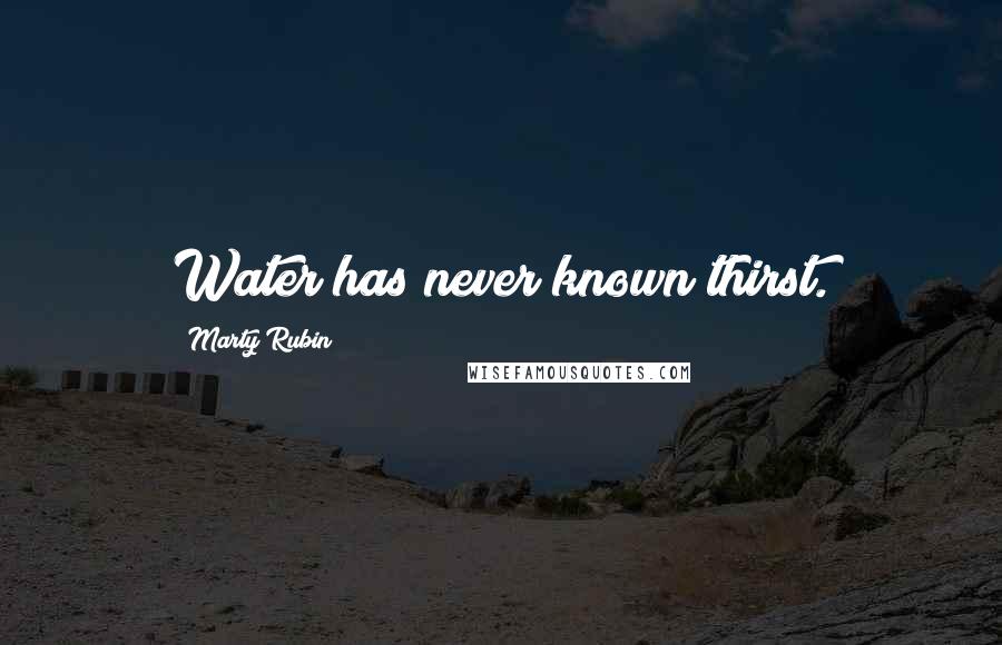 Marty Rubin Quotes: Water has never known thirst.