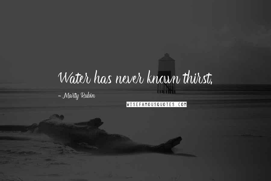 Marty Rubin Quotes: Water has never known thirst.