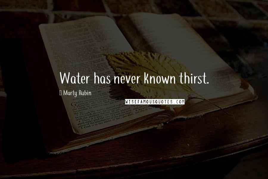 Marty Rubin Quotes: Water has never known thirst.